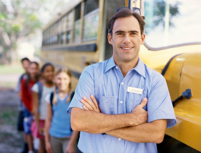 bus driver outside bus