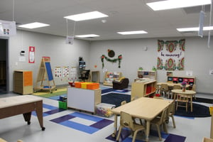 One of the large, bright classrooms at Horizon Education Centers in Cleveland, Ohio