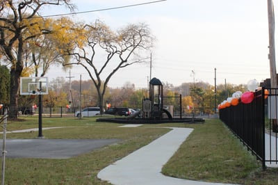The walking trail and playground at Horizon Education Centers Shoreway Center.